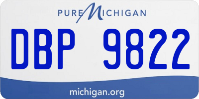 MI license plate DBP9822