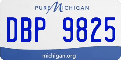 MI license plate DBP9825