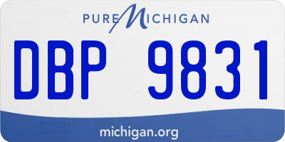 MI license plate DBP9831