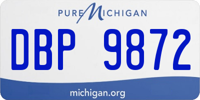 MI license plate DBP9872