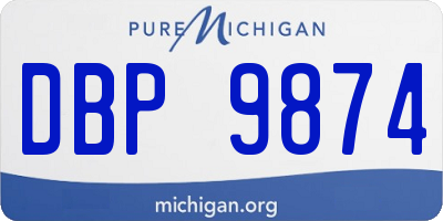 MI license plate DBP9874