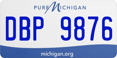 MI license plate DBP9876