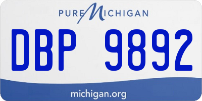 MI license plate DBP9892