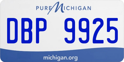 MI license plate DBP9925