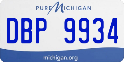 MI license plate DBP9934