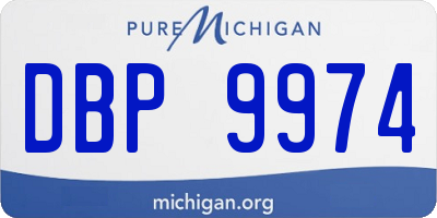 MI license plate DBP9974