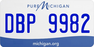 MI license plate DBP9982