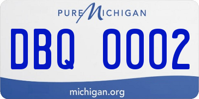 MI license plate DBQ0002