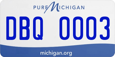 MI license plate DBQ0003