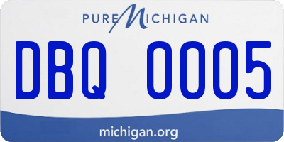 MI license plate DBQ0005