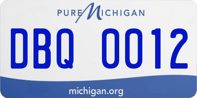 MI license plate DBQ0012