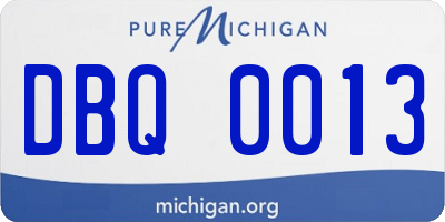 MI license plate DBQ0013