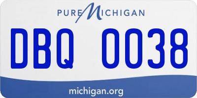 MI license plate DBQ0038