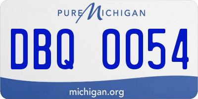 MI license plate DBQ0054
