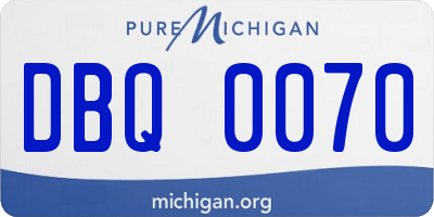 MI license plate DBQ0070