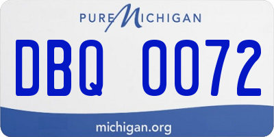 MI license plate DBQ0072
