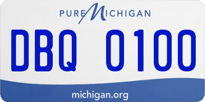 MI license plate DBQ0100