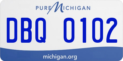 MI license plate DBQ0102