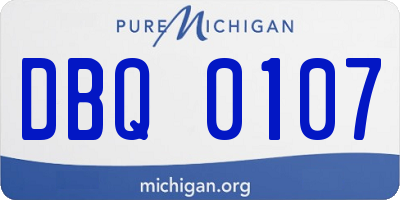 MI license plate DBQ0107