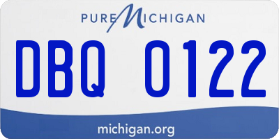 MI license plate DBQ0122