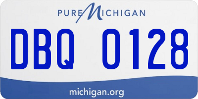 MI license plate DBQ0128