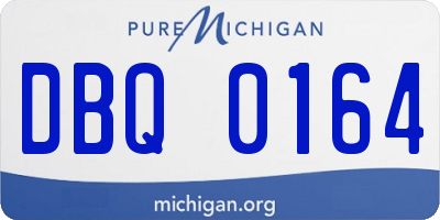 MI license plate DBQ0164