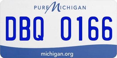 MI license plate DBQ0166