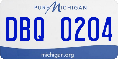 MI license plate DBQ0204