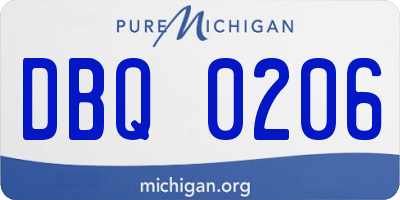 MI license plate DBQ0206