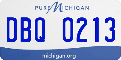 MI license plate DBQ0213
