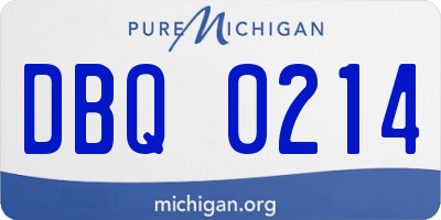 MI license plate DBQ0214