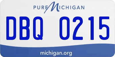MI license plate DBQ0215