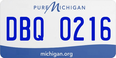 MI license plate DBQ0216