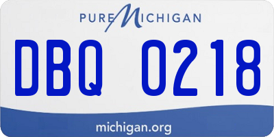 MI license plate DBQ0218