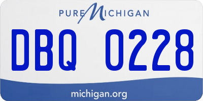 MI license plate DBQ0228