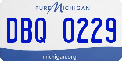 MI license plate DBQ0229