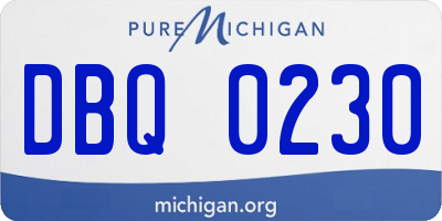 MI license plate DBQ0230