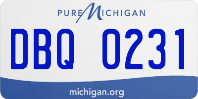 MI license plate DBQ0231