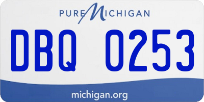 MI license plate DBQ0253
