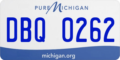 MI license plate DBQ0262