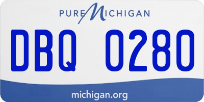 MI license plate DBQ0280