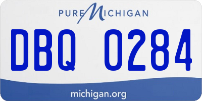 MI license plate DBQ0284