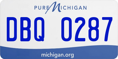 MI license plate DBQ0287