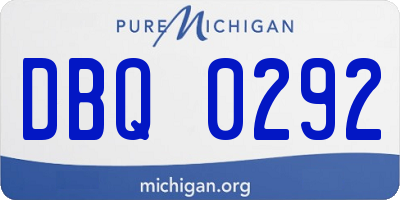 MI license plate DBQ0292