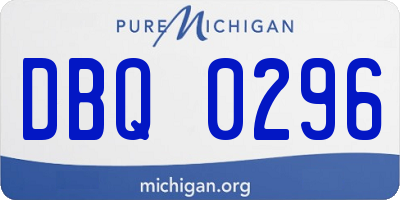 MI license plate DBQ0296