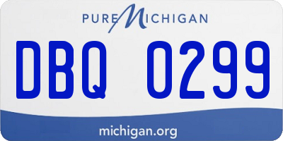 MI license plate DBQ0299