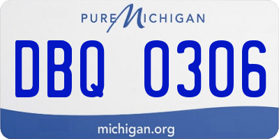 MI license plate DBQ0306