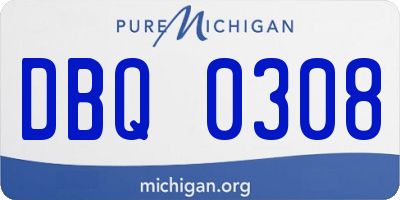 MI license plate DBQ0308