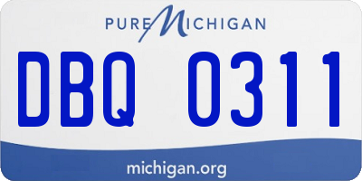 MI license plate DBQ0311