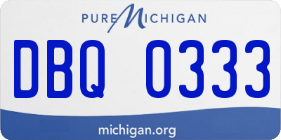 MI license plate DBQ0333